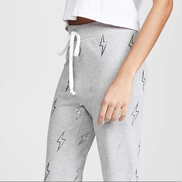 Wildfox Jack High Waist Silver Bolt Sweatpants - Picture 4 of 8